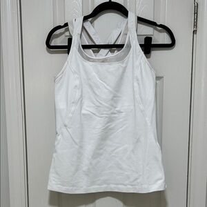Lululemon Women’s White Crisscross Back Tank Top. Size 12